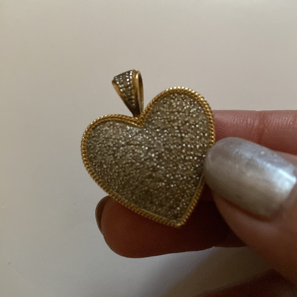 Vintage Large Pave Diamond Heart Pendant